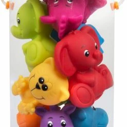 Playgro Geschenkset Kadoset Badspeeltjes Jungle Dieren - 8st - Volledig Afgesloten - Schimmelvrij