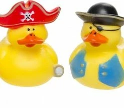 Merkloos Badeendjes - 4 Stuks - Piraten - Badspeelgoed - Badeend - 5 Cm