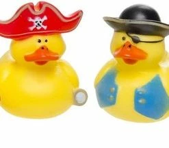 Merkloos 12x Badeend Piraten Badspeelgoed 5 Cm - Speelgoed - Badspeeltjes - Badeendjes