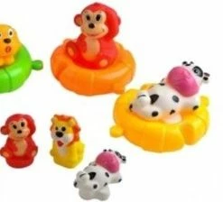 Ariko Badspeelgoed, Losse Dieren In Reddingsboei - Badeendje - Leeuw - Koe - Aap - Hond -Aanbiedingen badspeelgoed Winkel 550x224