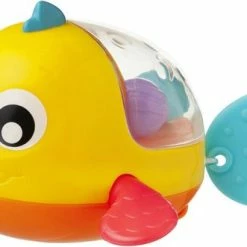 Playgro Paddellend Badvisje - Badspeelgoed - Trekspeeltje - Clownvis Met Spartelende Vinnen - 2 Kleuruitvoeringen