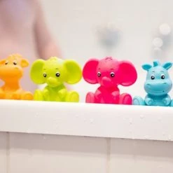 Playgro Geschenkset Kadoset Badspeeltjes Jungle Dieren - 8st - Volledig Afgesloten - Schimmelvrij -Aanbiedingen badspeelgoed Winkel 550x332