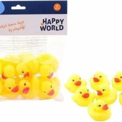 John Toys 16x Badeendjes Geel 6 Cm - Badspeelgoed Rubberen Eendjes Geel 16 Stuks