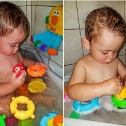 Ariko Badspeelgoed, Losse Dieren In Reddingsboei - Badeendje - Leeuw - Koe - Aap - Hond -Aanbiedingen badspeelgoed Winkel 550x363 5