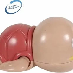 Simann Products Badspeeltje Schildpad - Opwindbaar Bad/Zwembadspeelgoed - Speelgoed Voor In Bad Of Zwembad - Roze