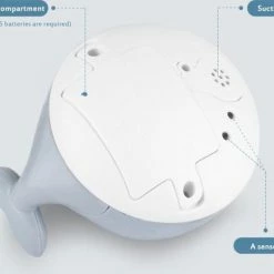 SEOS Shop ® Badspeelgoed | Lichtgevend | Sensor Fontein | Verschillende Kleuren Licht | Wally De Walvis (Grijs) -Aanbiedingen badspeelgoed Winkel 550x435 1