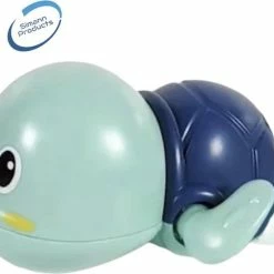 Simann Products Badspeeltje Schilpad - Opwindbaar Bad/Zwembadspeelgoed - Speelgoed Voor In Bad Of Zwembad - Blauw