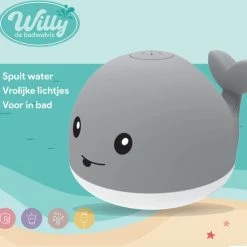 CJX Retail Willy De Badwalvis® - Badspeelgoed - Lichtjes - Spuit Water - Oplaadbaar - Voor In Bad -Aanbiedingen badspeelgoed Winkel 550x495