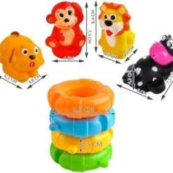 Ariko Badspeelgoed, Losse Dieren In Reddingsboei - Badeendje - Leeuw - Koe - Aap - Hond -Aanbiedingen badspeelgoed Winkel 550x500 3