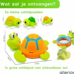Allerion® Allerion Schildpadden Badspeelgoed Set – Vanaf 1 Jaar – Met 4 Rubberen Schildpadden -Aanbiedingen badspeelgoed Winkel 550x514 3