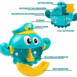 VG Deals Badspeelgoed Bellenblaasmachine | Waterspeelgoed Octopus| Elektische Bellenblaas | Bubble Octopus| Muziekale Octopus Met Zeepbellen | Muziek Bad Speelgoed | Peuter | Jongens En Meisjes | 18 Maanden | Bubbel Machine Voor In Bad | Blauw -Aanbiedingen badspeelgoed Winkel 550x518 1