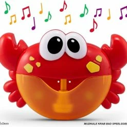 Merkloos Bad Speelgoed - Muzikale Krab - Badspeelgoed 1 Jaar - Rood