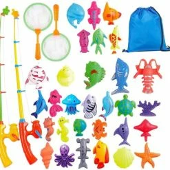 Allerion® Allerion Bad Vishengel Set – 34-delig – Badspeelgoed - Visjes Met Magneten