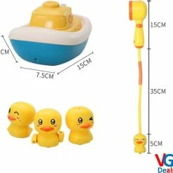 VG Deals Interactief Bad Speelgoed | Eenden Boot Met Douche | Watersproei Boot | 4 In 1 Bad Speelgoed Douche| Baby En Peuter Speelgoed | Bad Boot Met 4 Verschillende Sproeikoppen |4 Opzet Stukken | Duck Shower| Bad Eend | Jongens En Meisjes