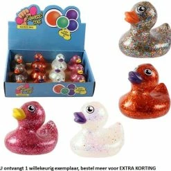 Merkloos Glitter Bad Eendje - 1 Exemplaar - Bud Duck - Uitdeelcadeaus - Bad Speeltjes