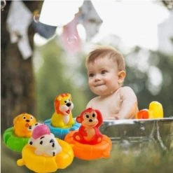 Ariko Badspeelgoed, Losse Dieren In Reddingsboei - Badeendje - Leeuw - Koe - Aap - Hond -Aanbiedingen badspeelgoed Winkel 550x549 16