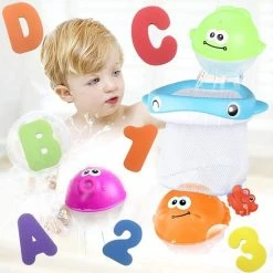 Babyfi ® - Multifunctionele Badspeelgoed Opberg Tas - Inclusief 36 Letters & Cijfers, Visnet En 3 Verschillende Oceaandieren - Badspeelgoed Opbergen - Speelgoed Zak - Bad Speelgoed - Bath Toy Organizer - Badspeeltjes -Aanbiedingen badspeelgoed Winkel 550x550 319