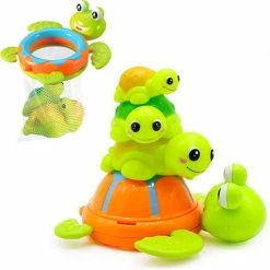 Allerion® Allerion Schildpadden Badspeelgoed Set – Vanaf 1 Jaar – Met 4 Rubberen Schildpadden