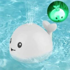 SEOS Shop ® Badspeelgoed | Lichtgevend | Sensor Fontein | Verschillende Licht Kleuren | Wally De Walvis (Wit)