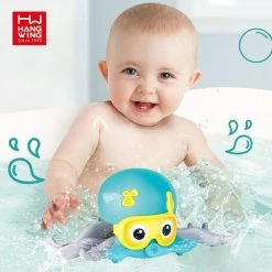 BathToys Octopus Baden Speelgoed - Drijvende Clockwork Toy - Baby Cartoon Badkamer Toy Met Touw