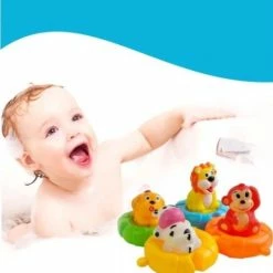 Ariko Badspeelgoed, Losse Dieren In Reddingsboei - Badeendje - Leeuw - Koe - Aap - Hond