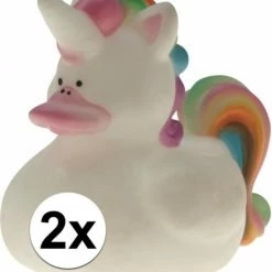 Merkloos 2x Eenhoorn Badeendje Voor Kinderen 7cm