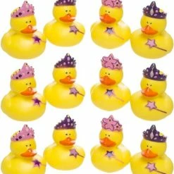 Merkloos 12x Badeendjes Prinsessen Badspeelgoed 5 Cm - Speelgoed - Badspeeltjes - Badeendjes