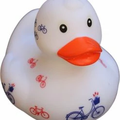Cycle Gifts Badeend - Fiets - Speelgoed - Bad Speelgoed - Rubberen Eendjes - Baby - Cadeau - Wit