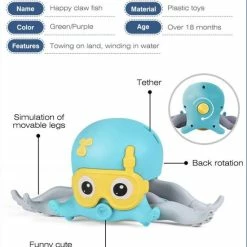BathToys Octopus Baden Speelgoed - Drijvende Clockwork Toy - Baby Cartoon Badkamer Toy Met Touw -Aanbiedingen badspeelgoed Winkel 550x654 4