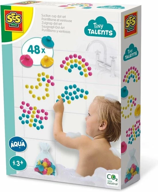 SES Tiny Talents - Badspeelgoed - Zuignap Dot Art - 47 Gekleurde Zuignappen 1 SES Tiny Talents - Badspeelgoed - Zuignap Dot Art - 47 Gekleurde Zuignappen