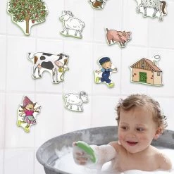 Bambolino Toys - Fien En Teun Foam Badfiguren - Educatief Badspeelgoed - Opbergnetje - Schoencadeautje Sinterklaas -Aanbiedingen badspeelgoed Winkel 550x687