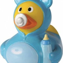 Schmoozies Badeendje Blauw Hoera Een Baby Jongen 8 Cm - Geboorte Deco Artikelen