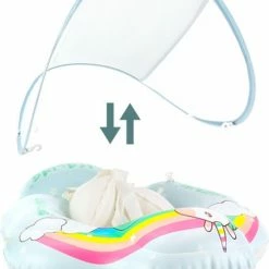 Lightaling Baby Zwemband - Opblaasband Met Zonnescherm - Baby Float Tot 1 Jaar - Drijfband- Zwemring - Cadeau - Zomer - Vakantie -Aanbiedingen badspeelgoed Winkel 550x739